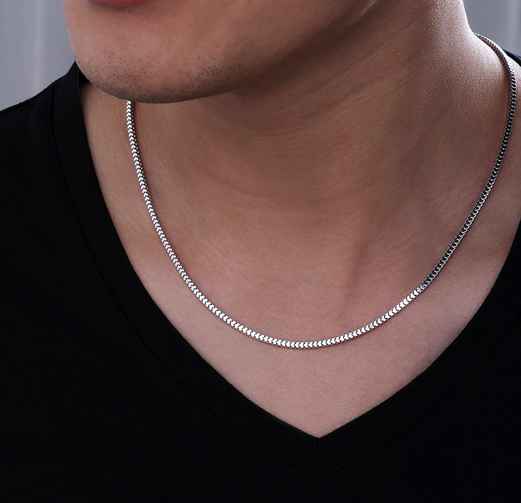 Sterling Silver Mens Chain Christmas Gift for Boyfriend