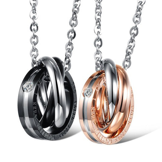 Personalized Trinity Couple Promise Necklaces
