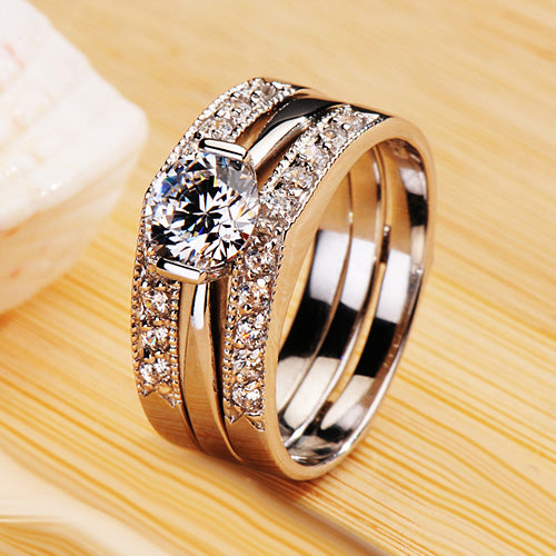 0.6Ct Carat Lab Diamond Ring for Women - Platinum Plated