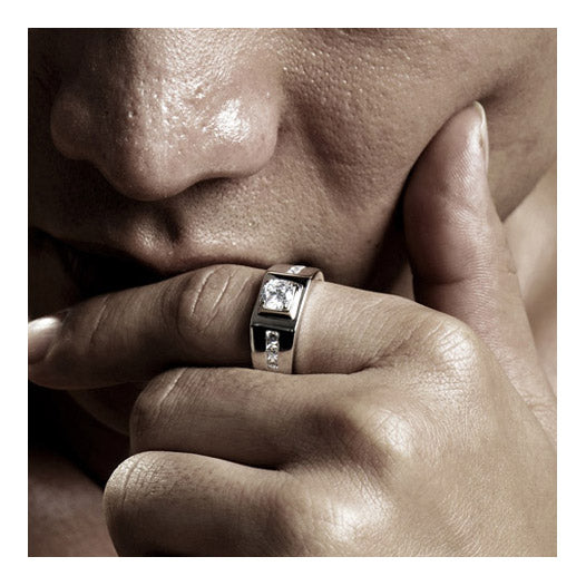 Engraved Wedding Ring for Men Sterling Silver 9mm