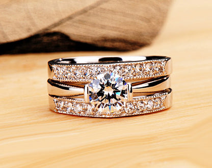 0.6Ct Carat Lab Diamond Ring for Women - Platinum Plated