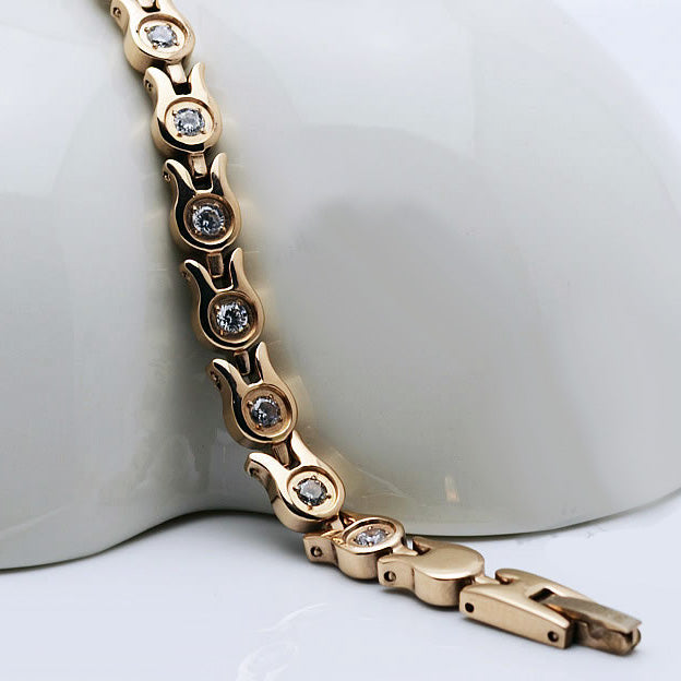 Custom Engraved Womens ID Bracelet with Health Magnets