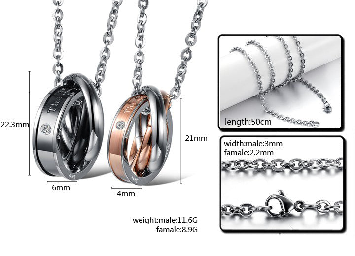 Matching His and Hers Relationship Necklaces Set
