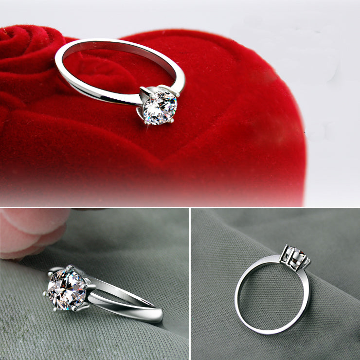 Personalized Cheap Diamond Engagement Ring for Women Platinum