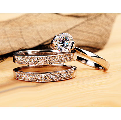 0.6Ct Carat Lab Diamond Ring for Women - Platinum Plated