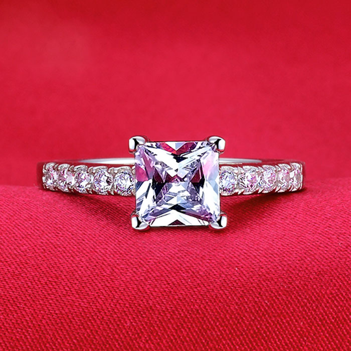 1 Carat Lab Created Princess Cut Diamond Ring