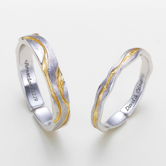 Promise Rings Christmas Gifts for Couples (Adjustable Size)