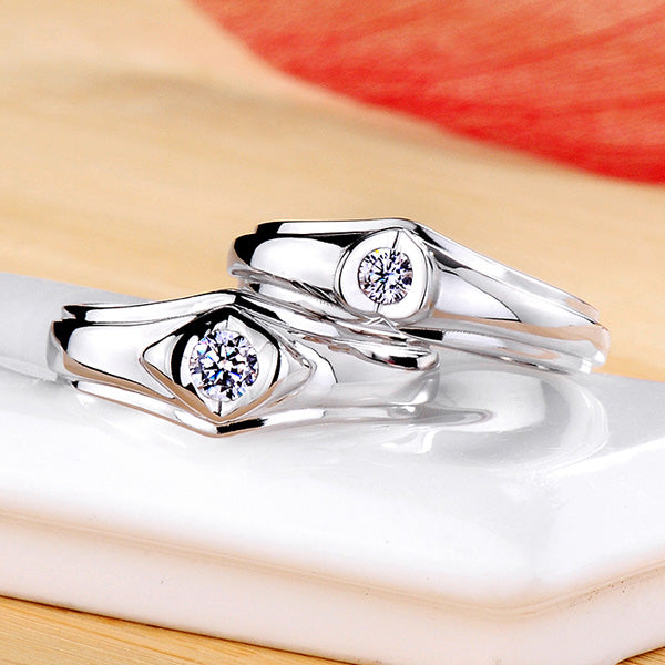 Engraved 0.35 Carat Matching Rings for Men and Women