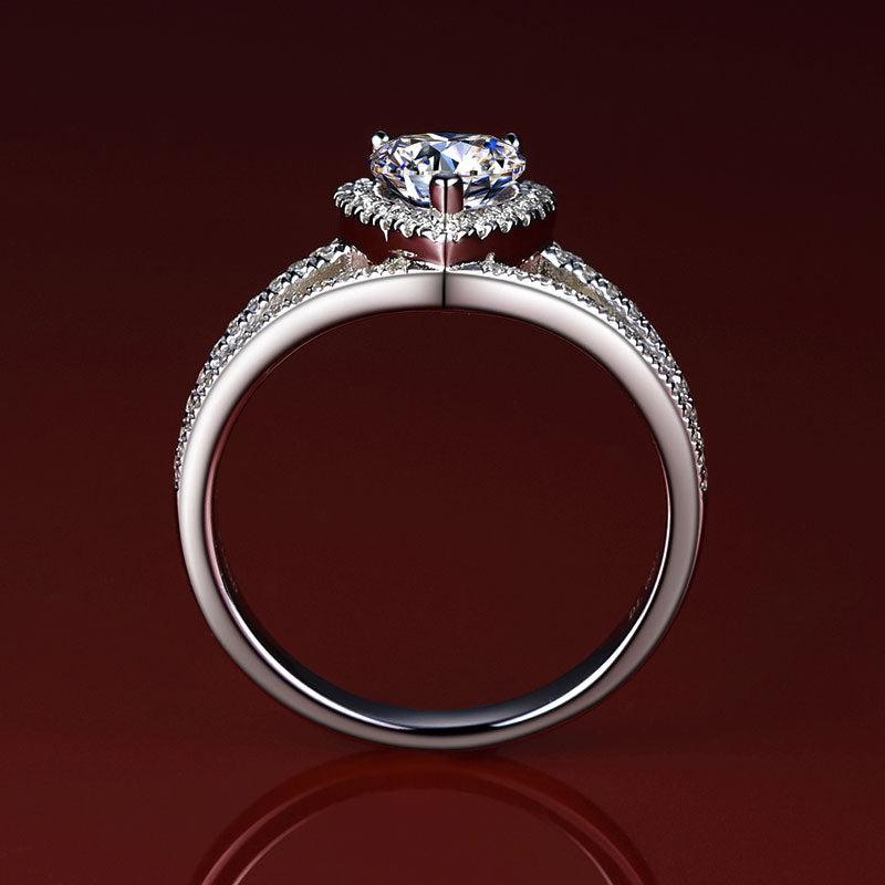 1 Carat Lab Created Heart Cut Diamond Ring