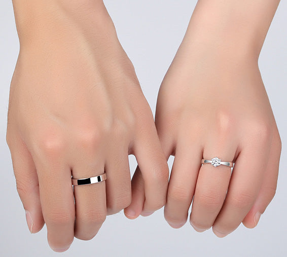 Custom Name Simple Wedding Bands Sterling Silver