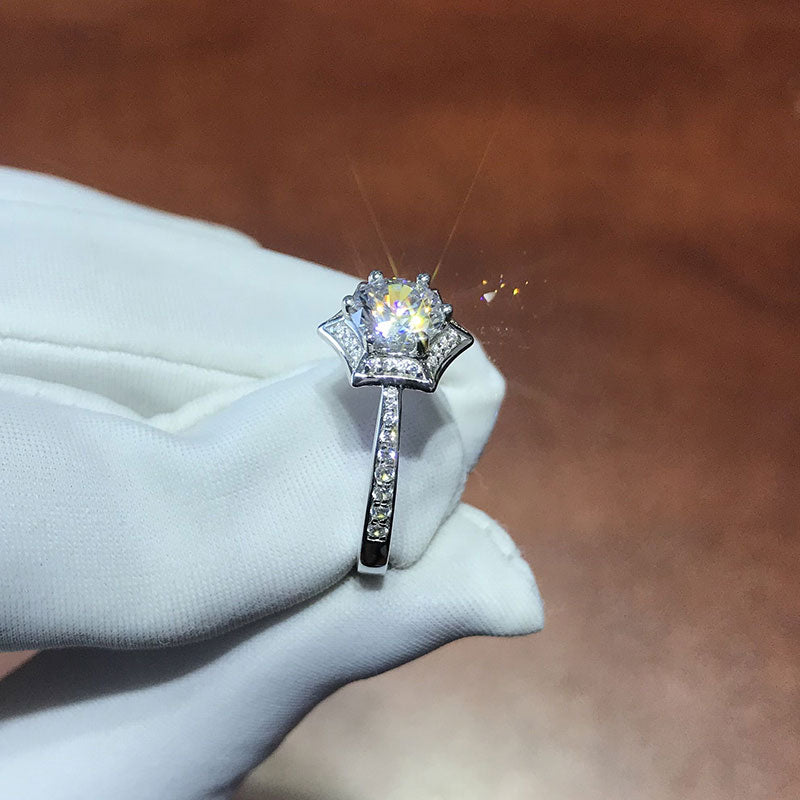 1 Carat Moissanite Diamond Anniversary Ring