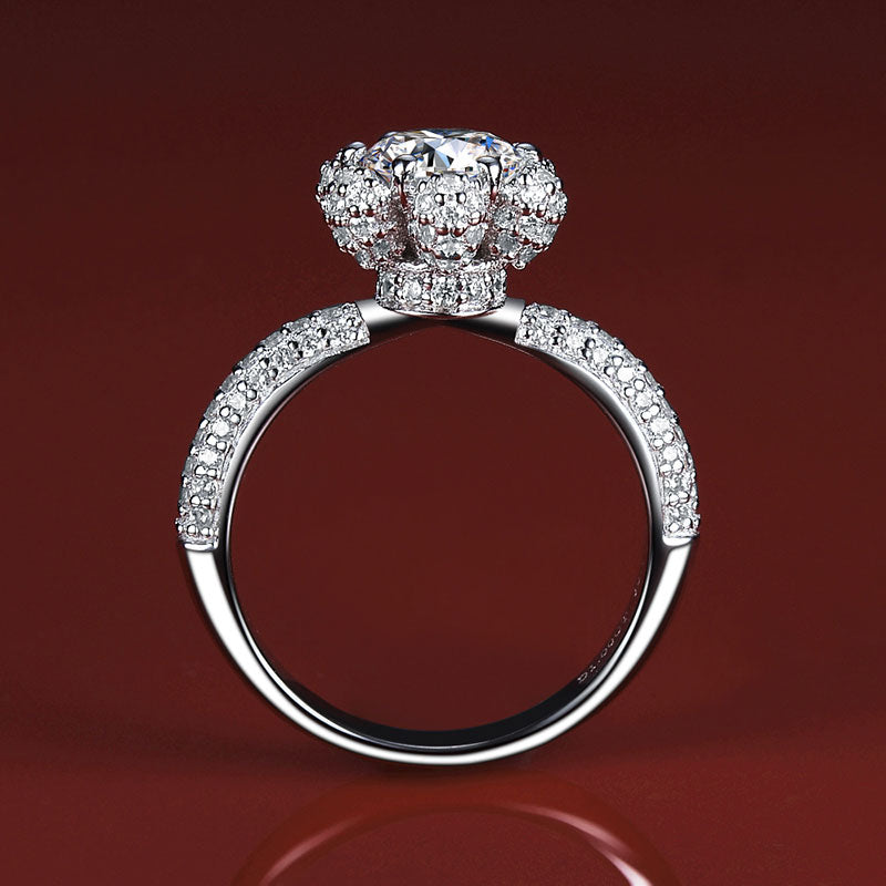 2 Carats Moissanite Diamond Halo Ring