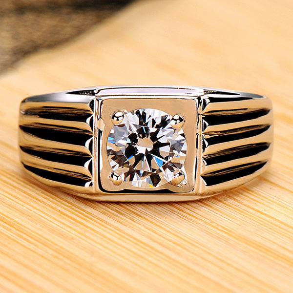 Engraved 0.6 Carat Lab Grown Diamond Ring - Platinum Plated