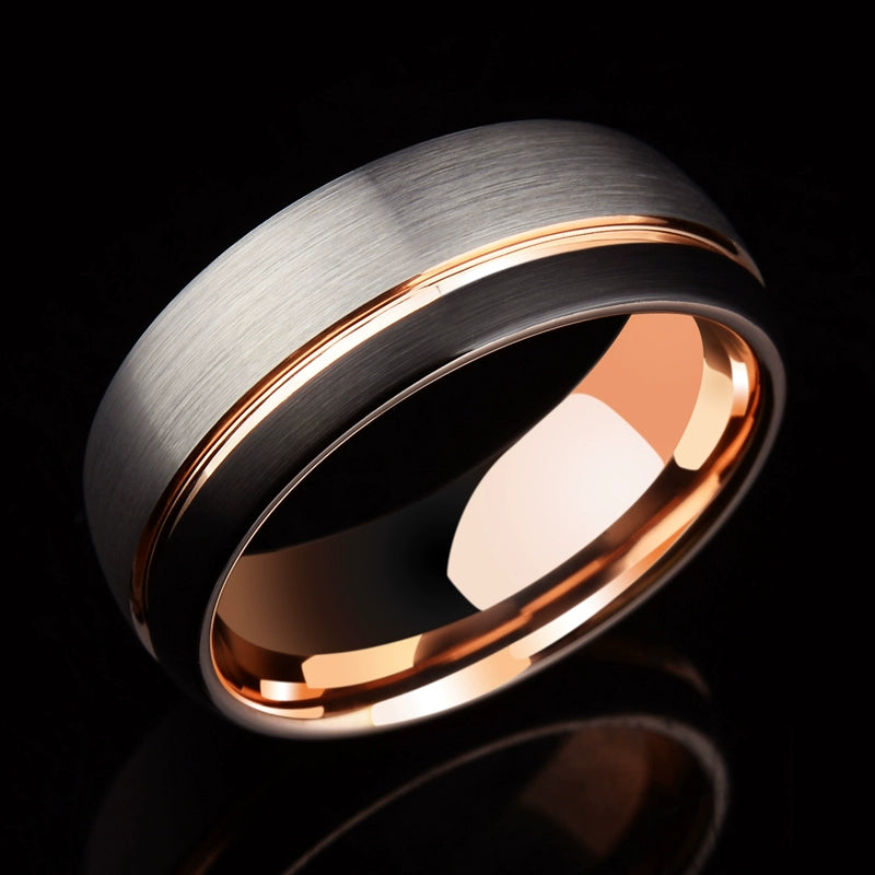 Mens Wedding Band Brushed Tungsten