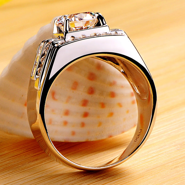 Custom 2 Carats Lab Grown Diamond Mens Ring