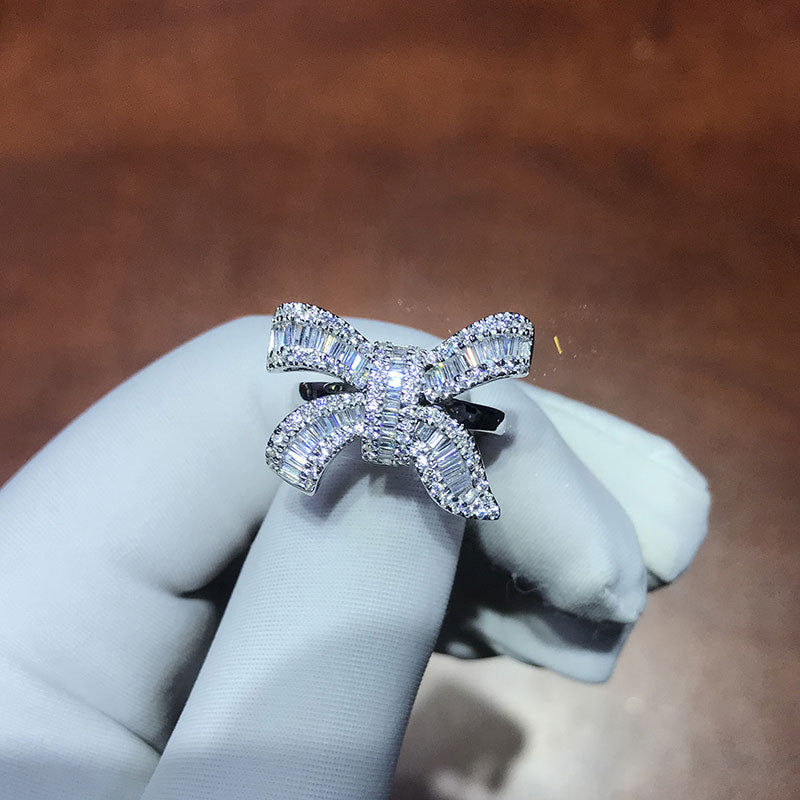 Bow Shaped 0.5 Carat Lab created Diamond Ring