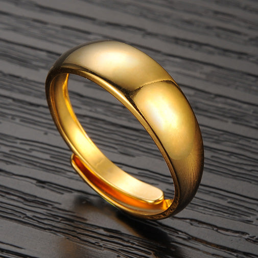 Gold Plated Mens Promise Ring Adjustable Size 7mm