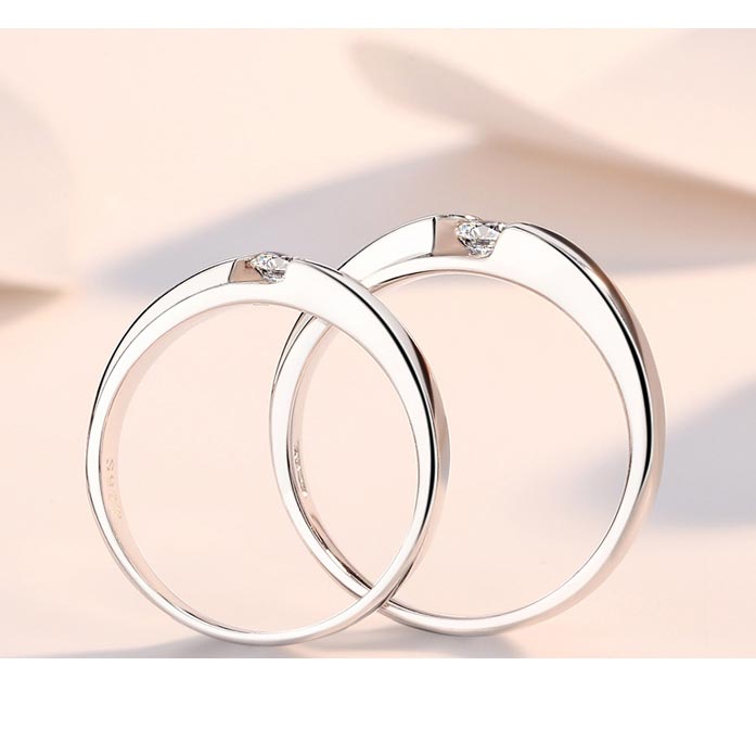Custom Cubic Zirconia Wedding Rings Set for 2