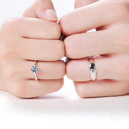 Custom 1.11 Carat Lab Diamond Couple Rings Set for 2