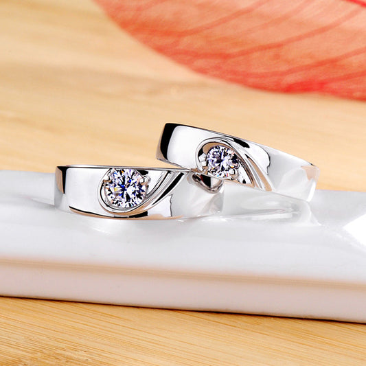 Gullei™ 0.64 Carat Lab Grown Diamond Rings Set - Half Hearts Design