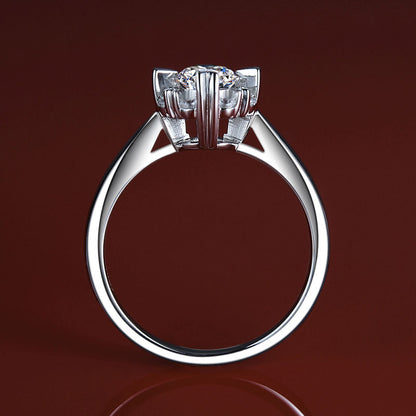 0.6 Carat Moissanite Diamond Halo Ring