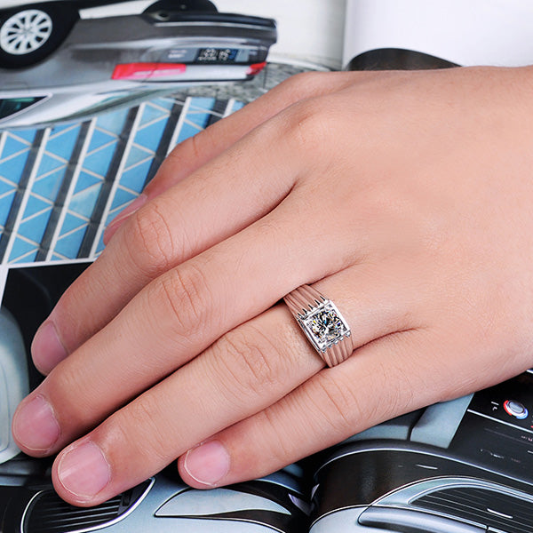 Engraved 0.6 Carat Lab Grown Diamond Ring - Platinum Plated