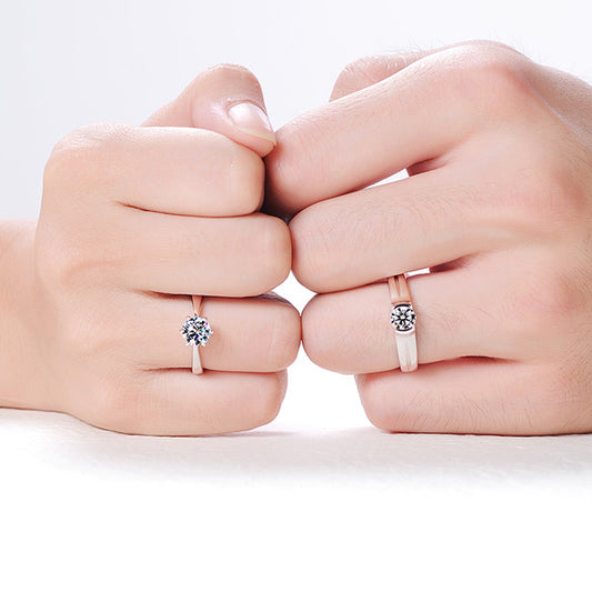 Engraved 1.6 Carat Lab Diamond Matching Rings Set