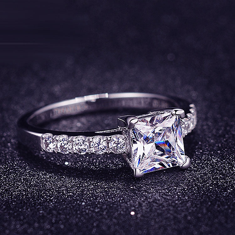 1 Carat Lab Created Princess Cut Diamond Ring