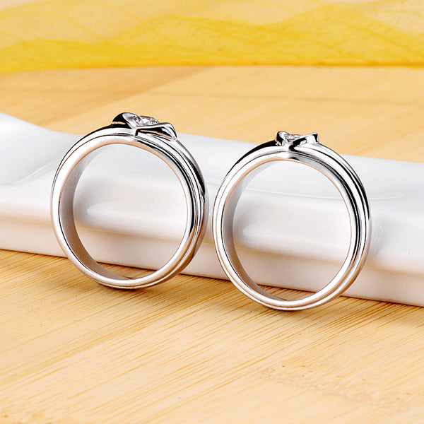 Engraved 0.35 Carat Matching Rings for Men and Women