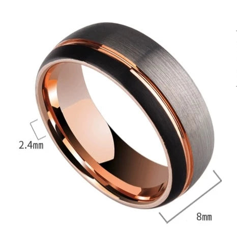Mens Wedding Band Brushed Tungsten