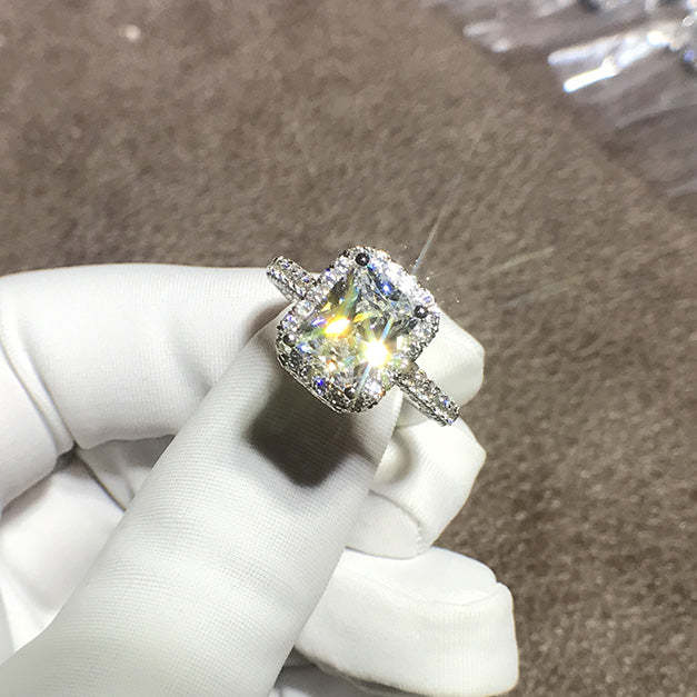 Engraved 2 Carat Lab Diamond Ring for Her