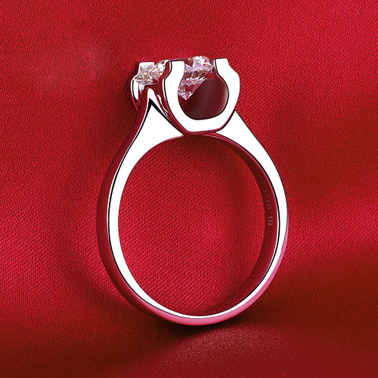 1 Carat Cathedral Solitaire Moissanite Diamond Ring