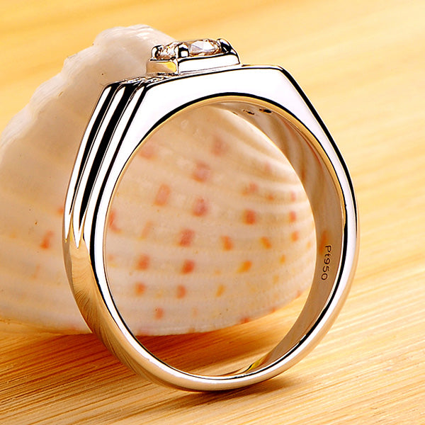 0.3 Ct Lab Grown Diamond Men's Ring with Engraving