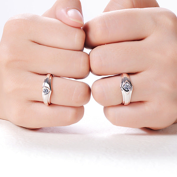 Engraved 0.35 Carat Matching Rings for Men and Women