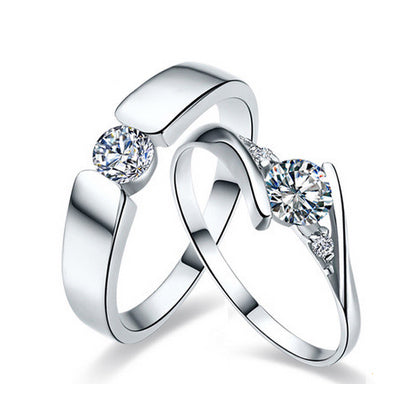 Engraved His and Hers Promise Rings Set with Engraving