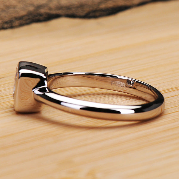 0.8 Carat Solitaire Square Diamond Engagement Ring