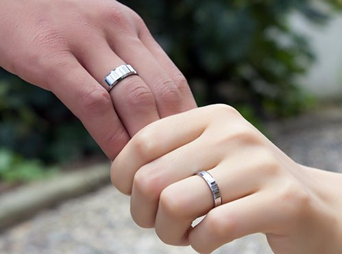 Customized Forever Love Tungsten Promise Rings Set for 2