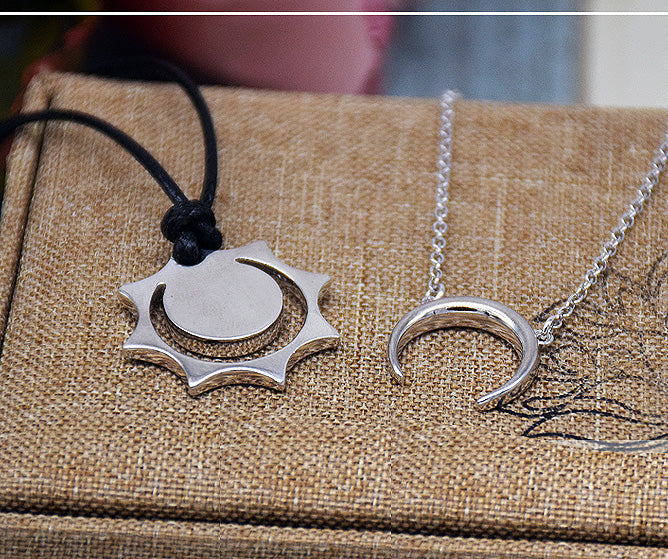 Sun and Moon Promise Necklaces Set for Couples