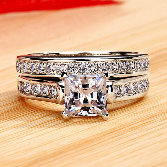 Personalized 0.8 Carat Princess Cut Lab Diamond Ring