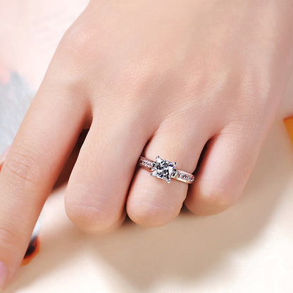 Personalized 0.8 Carat Princess Cut Lab Diamond Ring