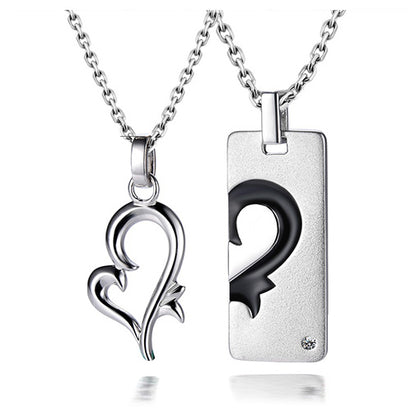 Personalized Matching Hearts Couples Necklaces Set for 2