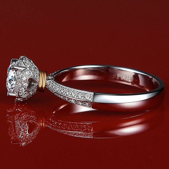 0.6 Carat Halo Moissanite Diamond Ring