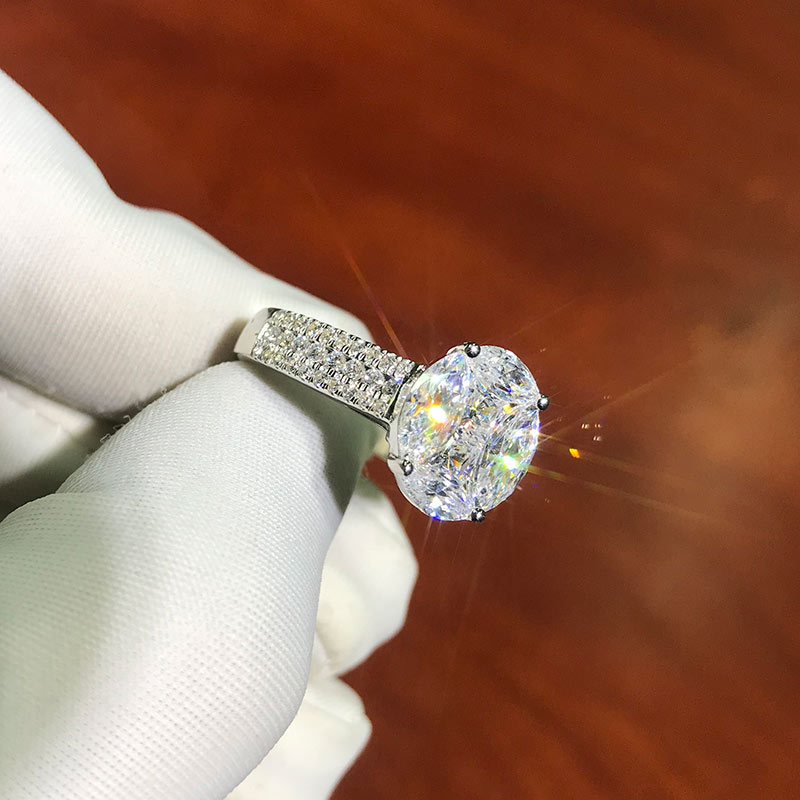 0.6 Carat Sona Diamond Halo Ring for Her