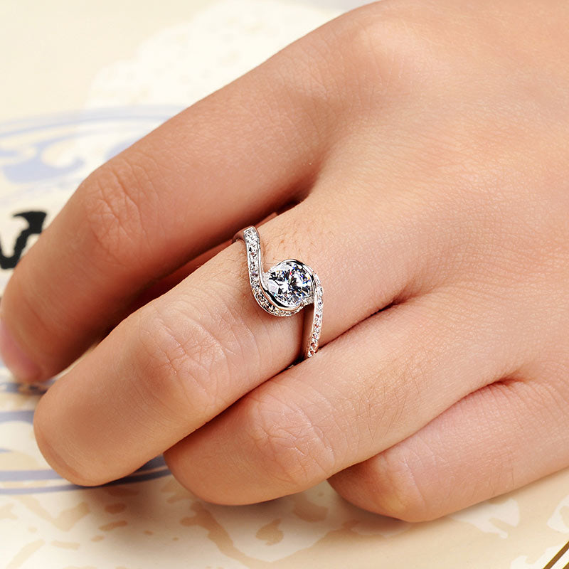 Engraved 0.6 Carat Lab Diamond Ring for Her