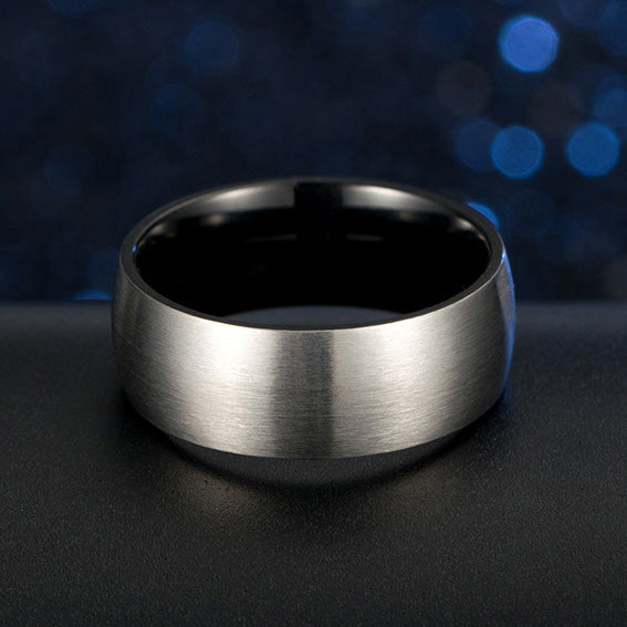 Personalized Promise Ring for Men 8mm Titanium