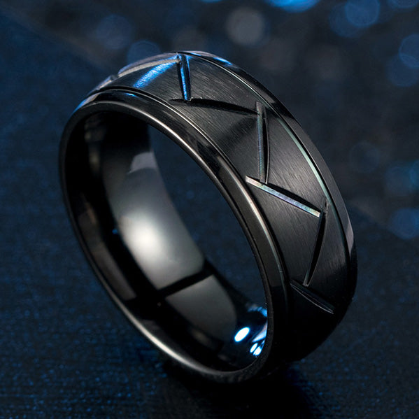 Custom Mens Wedding Band 8mm Polished Titanium