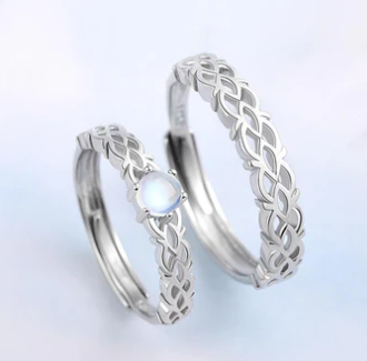 Matching Couple Wedding Rings Set
