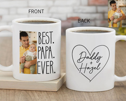 Father's Day Gift - Dad Photo and Name Coffee Mug