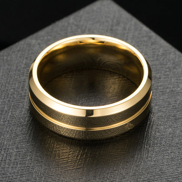Custom Engraved Mens Wedding Ring 8mm Titanium