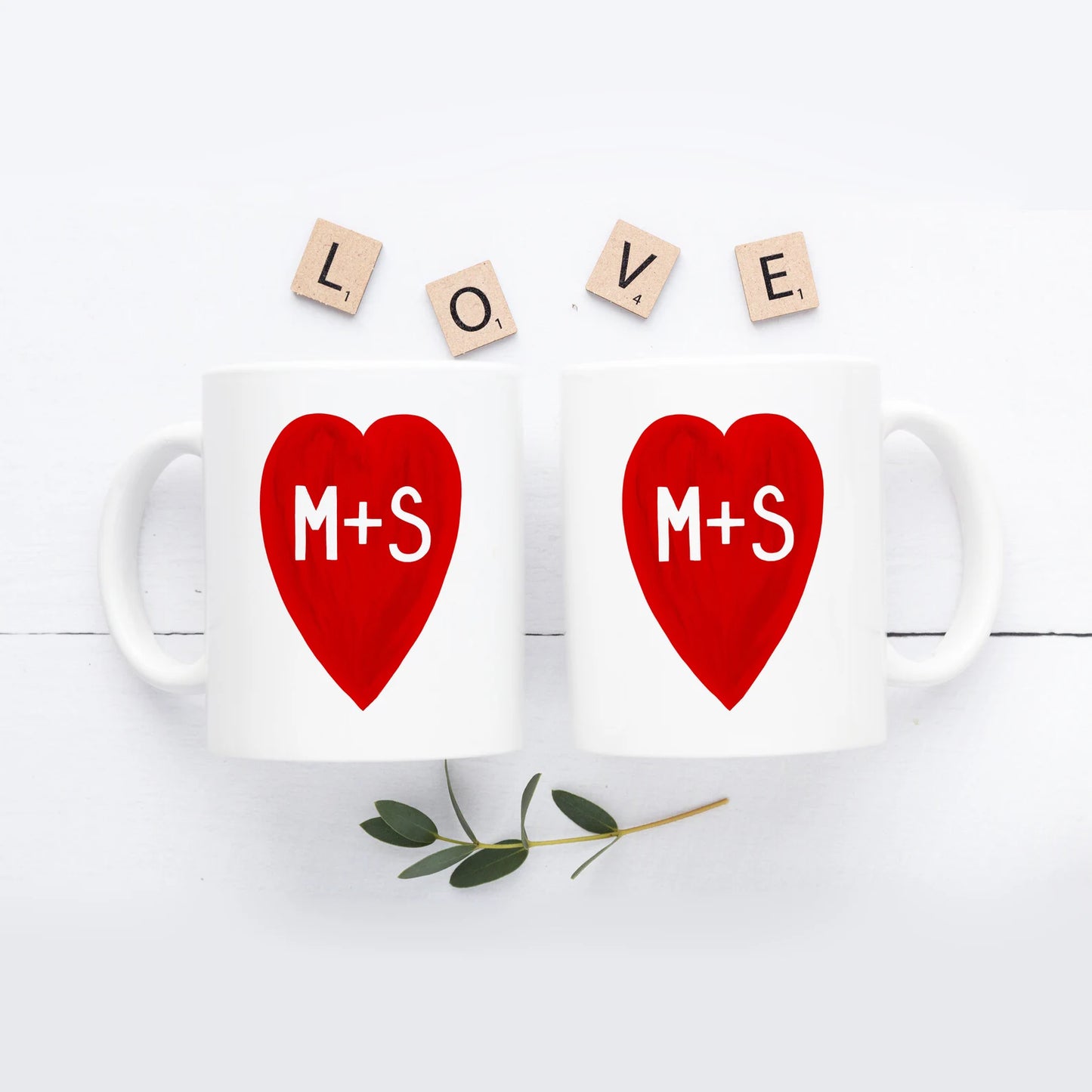 Custom Couple Initial Mug Set